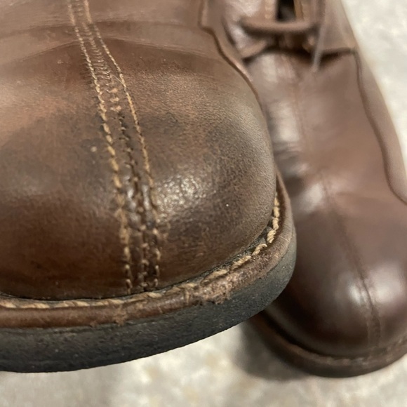 Johnston & Murphy Sheepskin Brown Leather Lace Up Shoes Brazil Size 9 #20-7723